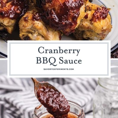 collage of cranberry bbq sauce