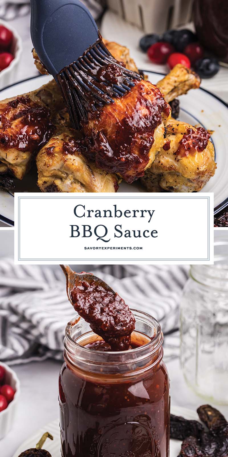 collage of cranberry bbq sauce