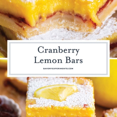 collage of cranberry lemon bars