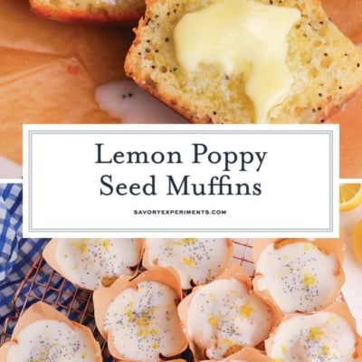 collage of lemon muffins