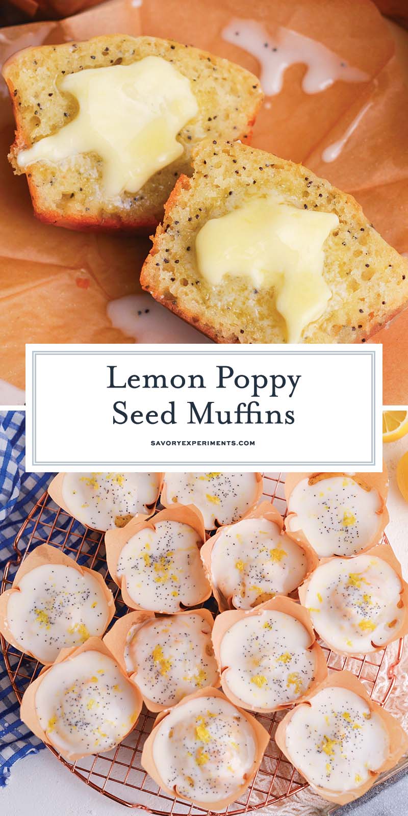 collage of lemon muffins