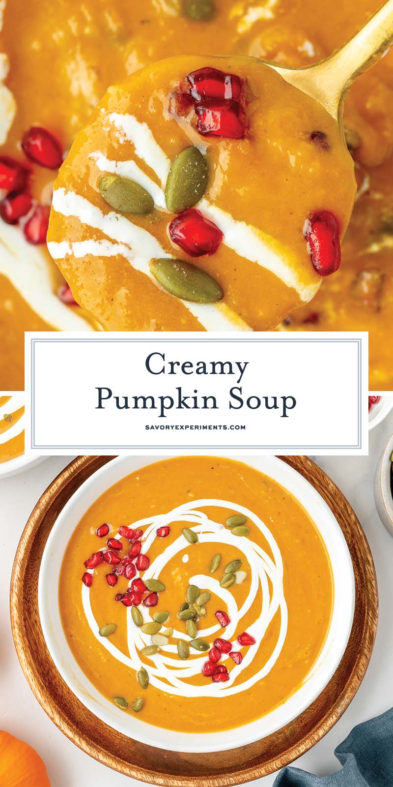 collage of creamy pumpkin soup