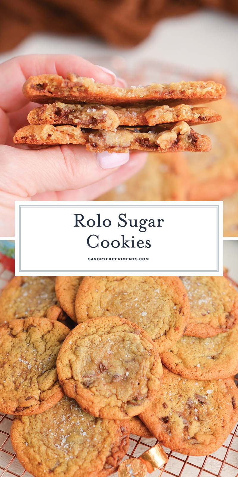 collage of rolo cookies