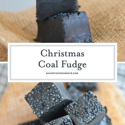 collage of christmas coal candy