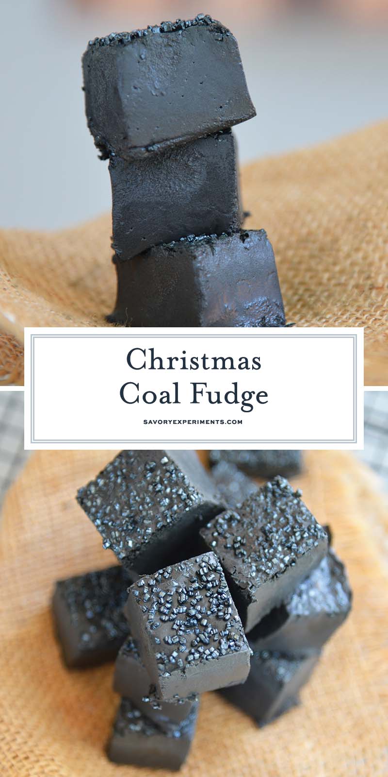 collage of christmas coal candy