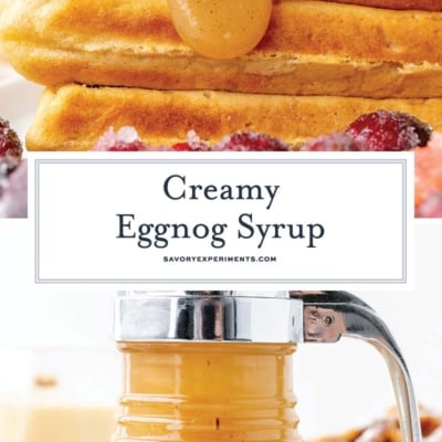 collage of eggnog syrup