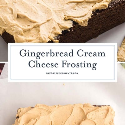collage of gingerbread cream cheese frosting