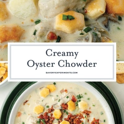 collage of oyster chowder