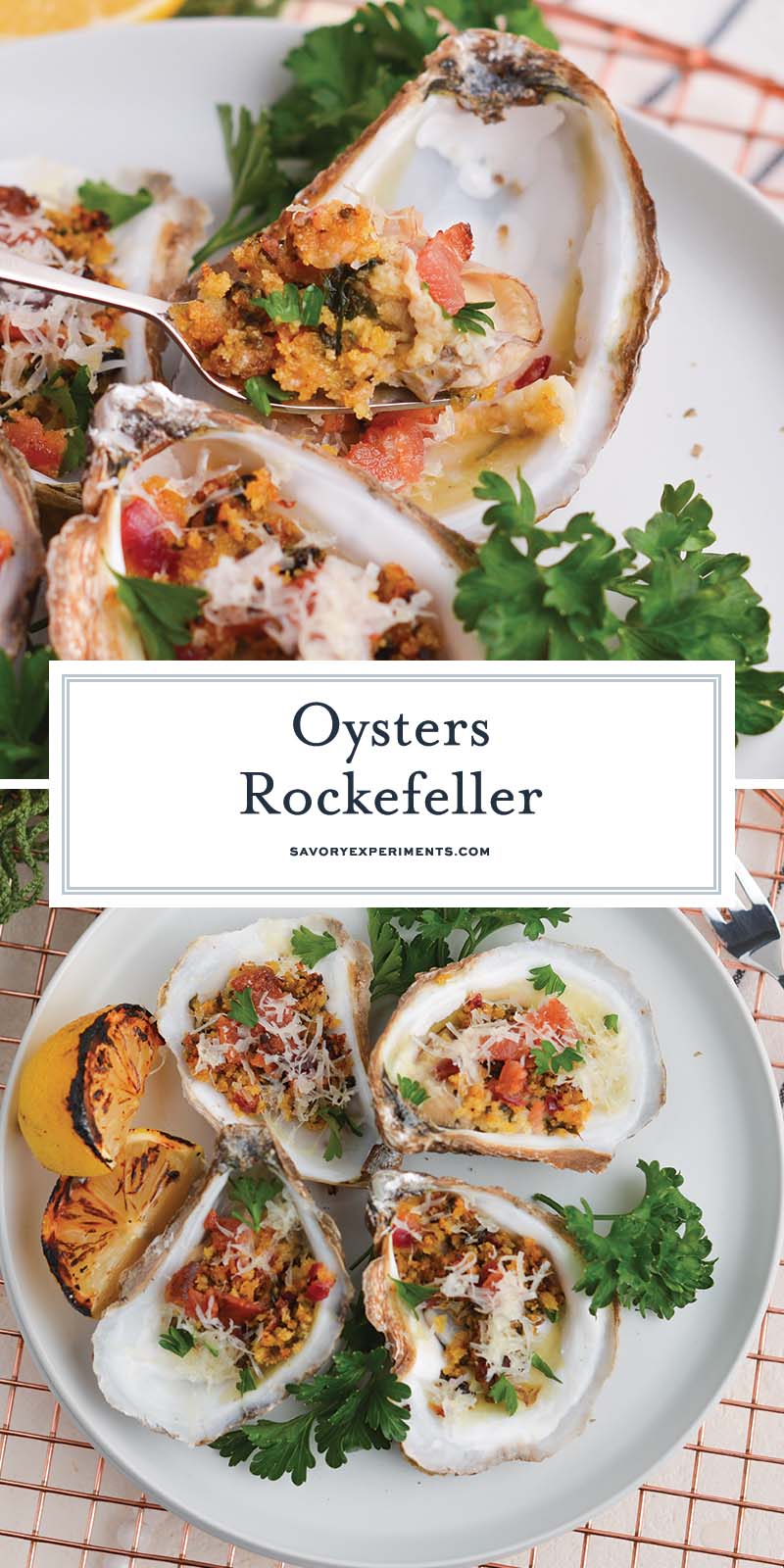 collage of oysters rockefeller
