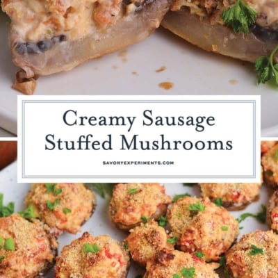 collage of stuffed mushrooms