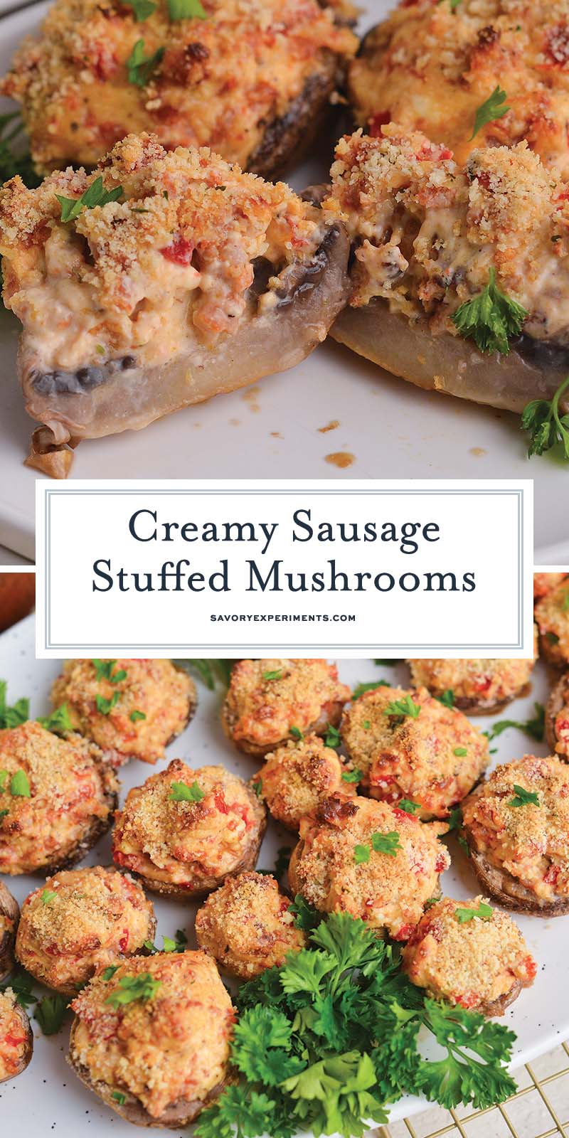 collage of stuffed mushrooms
