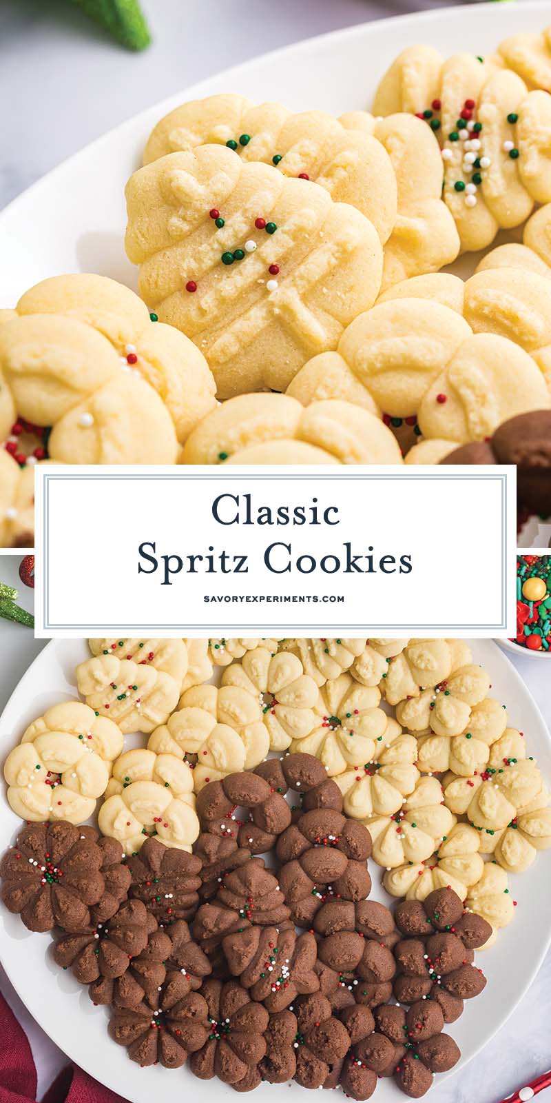 collage of spritz cookies