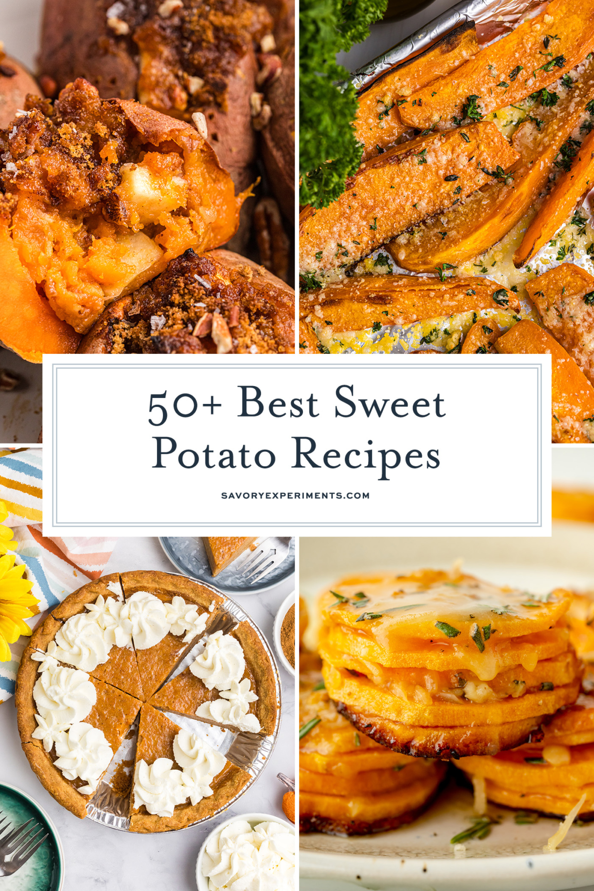 collage of sweet potato recipes