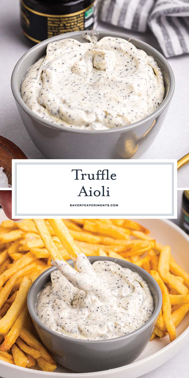 collage of truffle aioli