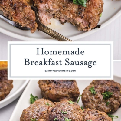 collage of homemade breakfast sausage