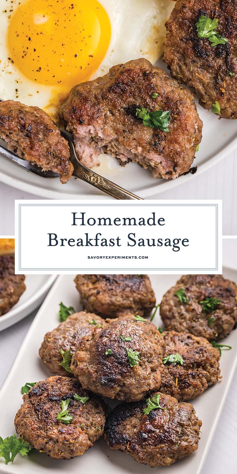 collage of homemade breakfast sausage
