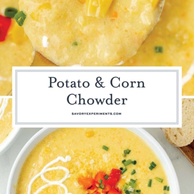 collage of corn chowder