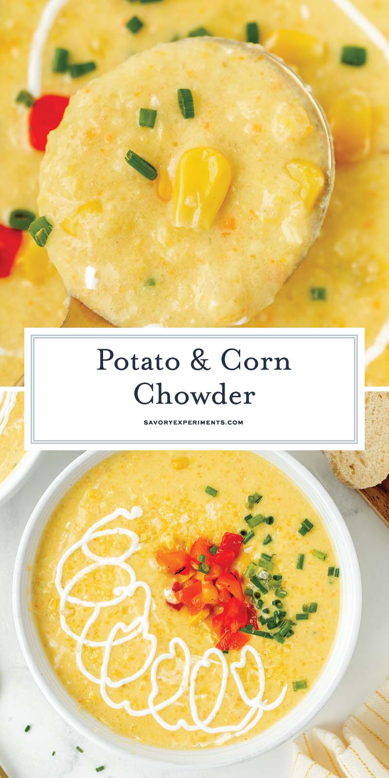 collage of corn chowder