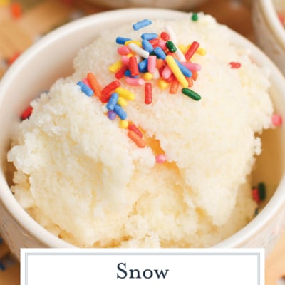 pinterest close up of how to make snow ice cream