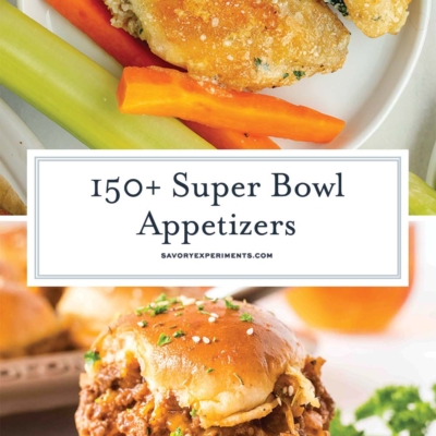collage of super bowl appetizers