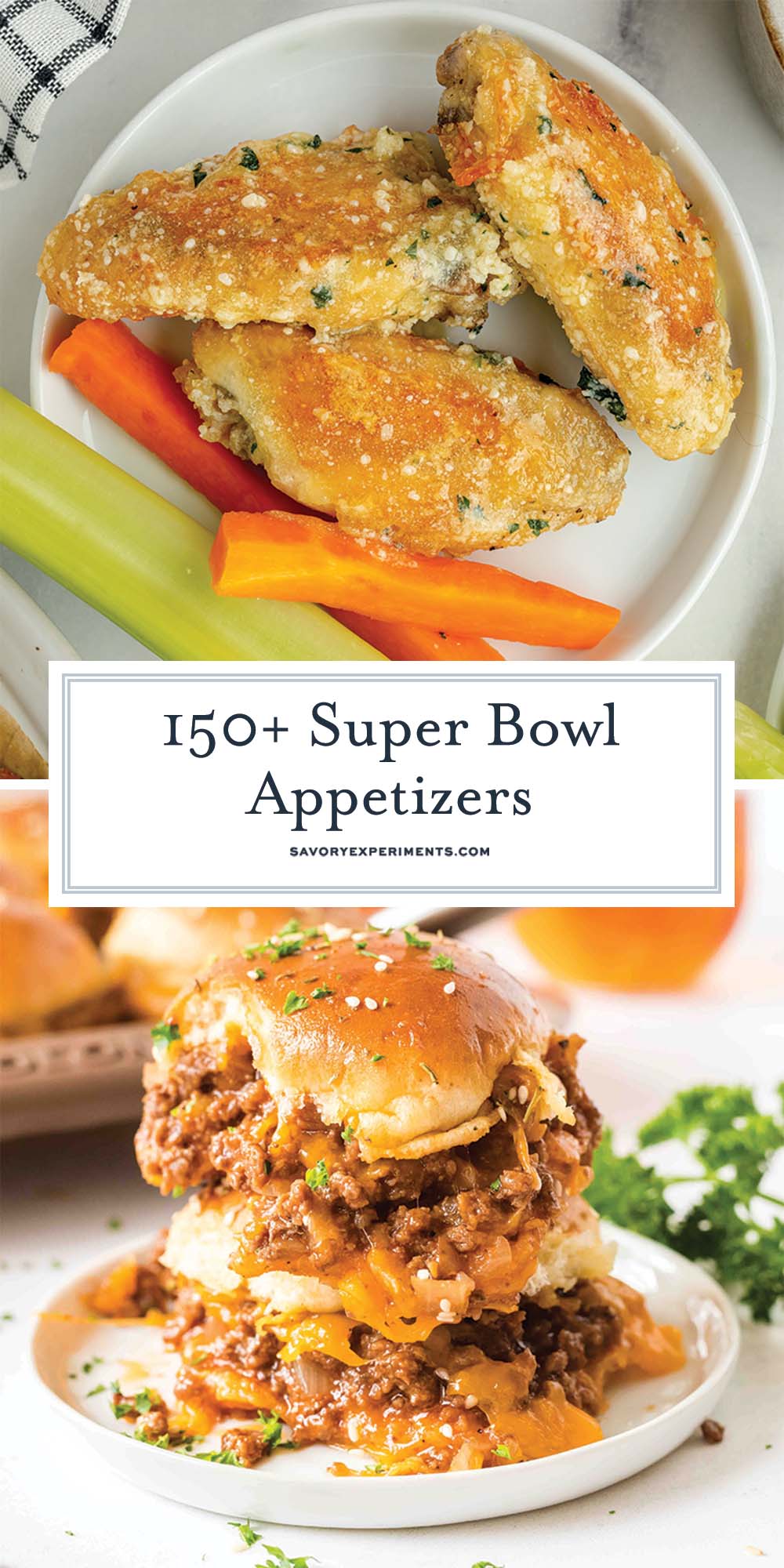collage of super bowl appetizers