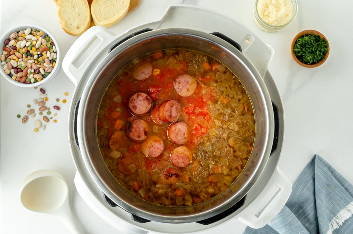 soup ingredients in instant pot