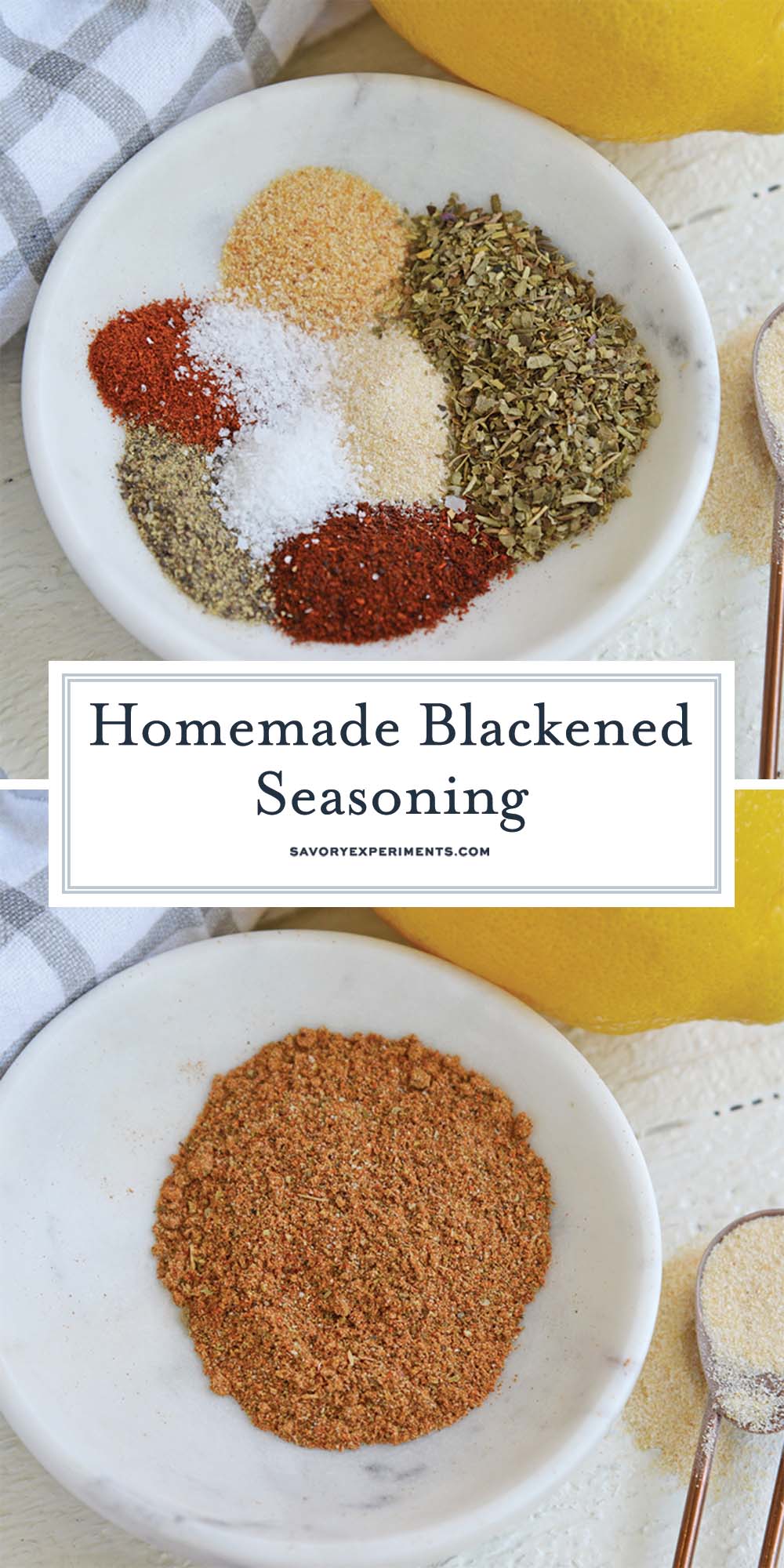 collage of blackened seasoning for Pinterest