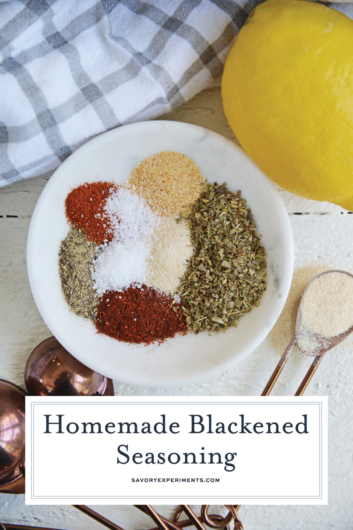 close up of blackened seasoning mix with text overlay