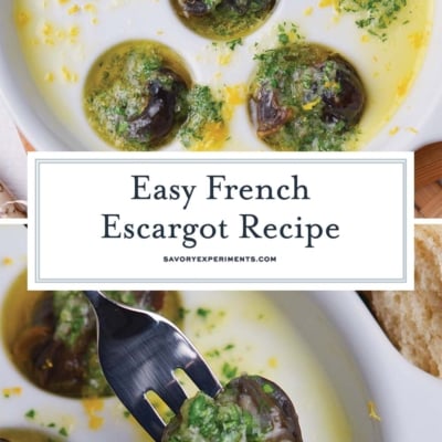 collage of classic french escargot recipe for pinterest