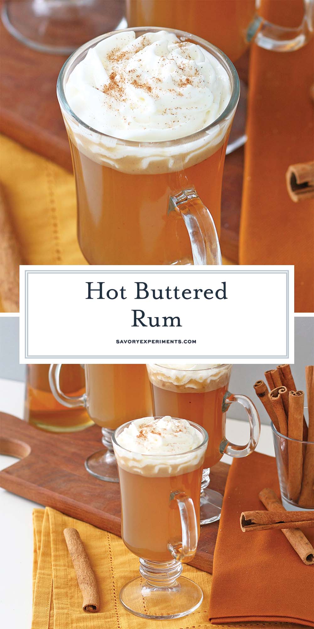 collage of hot buttered rum