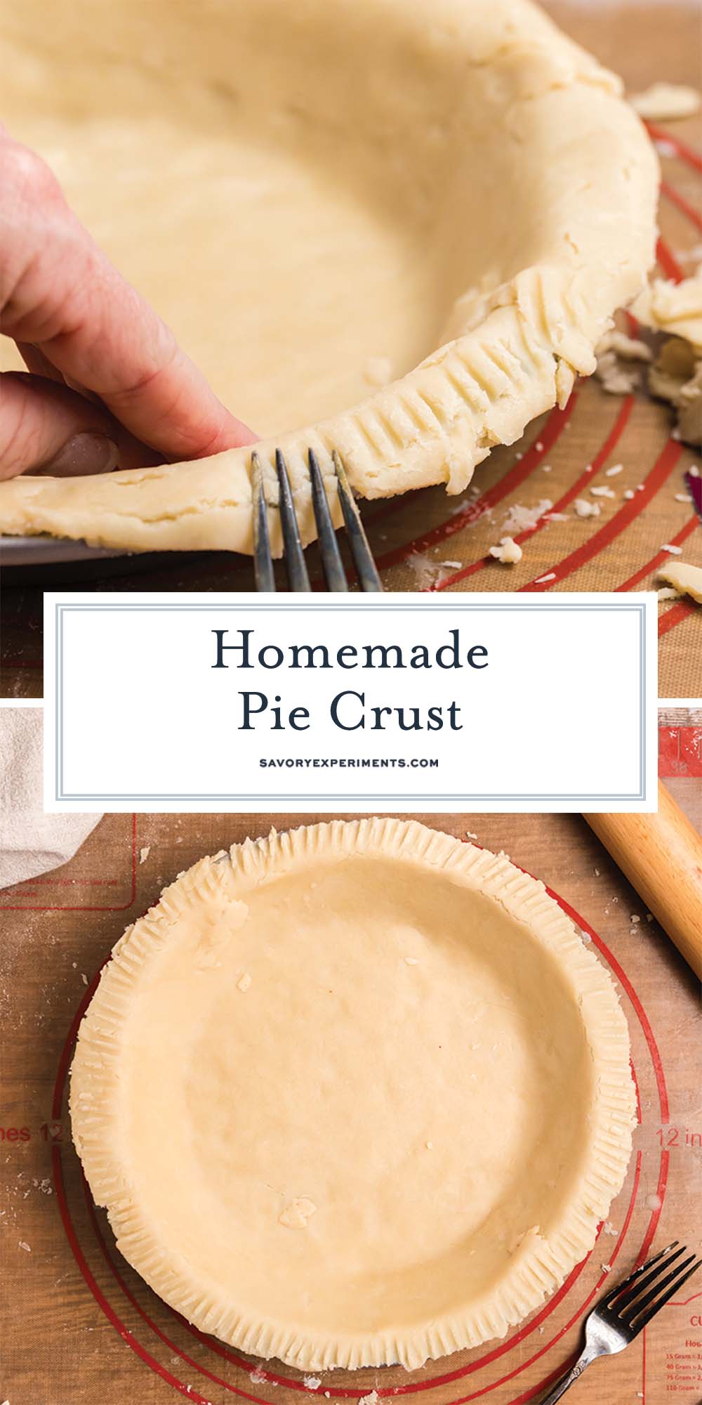 collage of homemade pie crust