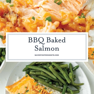 collage of bbq baked salmon