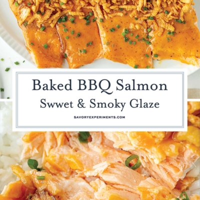 bbq salmon in the oven, skin on, sweet glaze