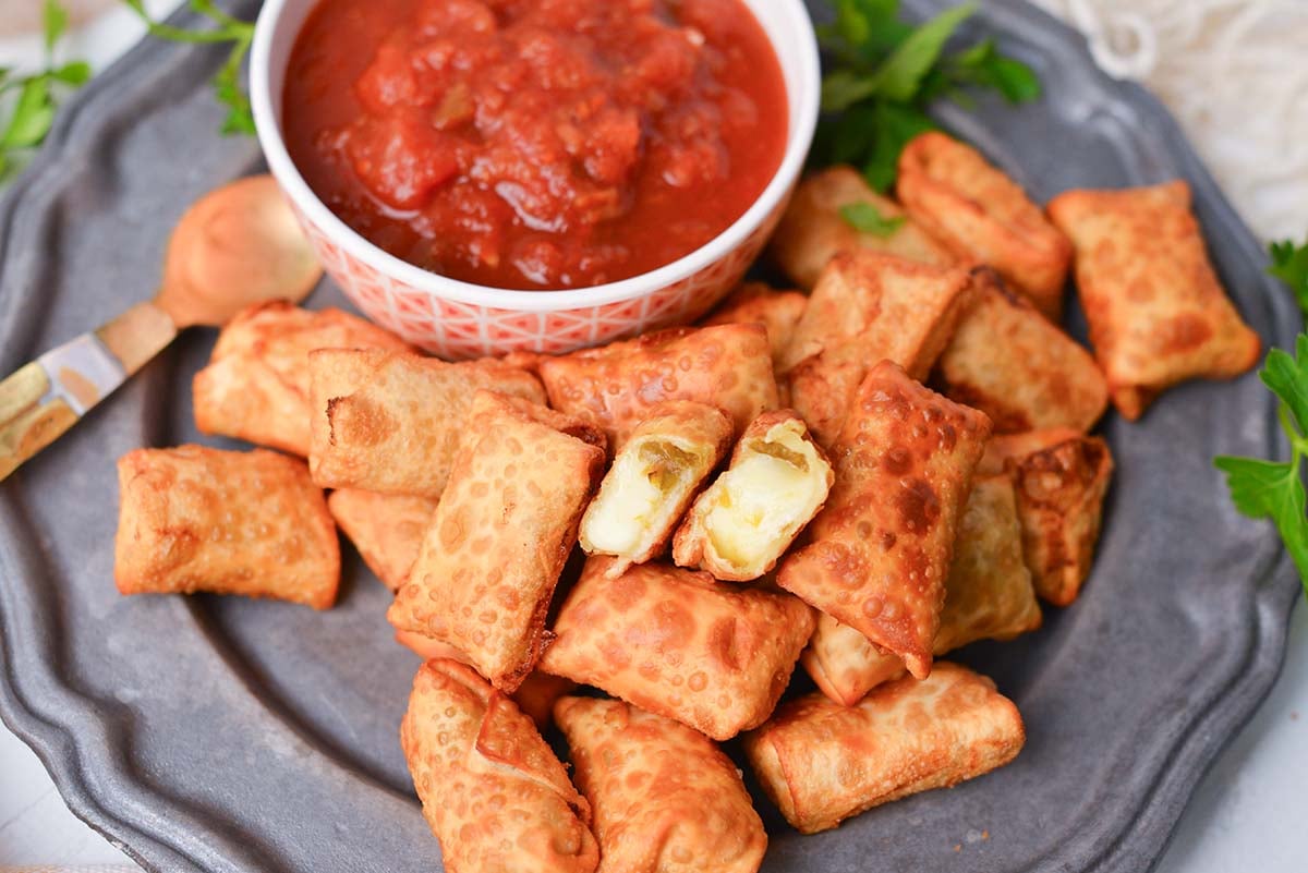 angle view of crispy chile relleno bites