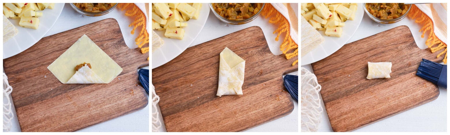 how to roll wonton wrapper chile rellenos