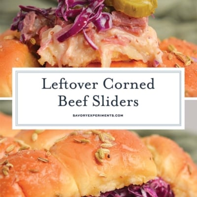leftover corned beef sliders collage for pinterest
