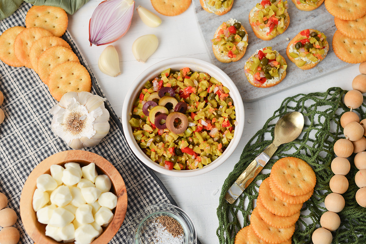 easy olive appetizer board