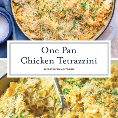 collage for one pan chicken tetrazzini