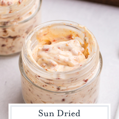 angled shot of jar of sun dried tomato aioli