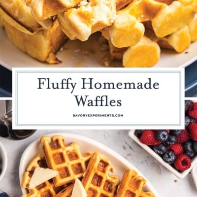 collage of homemade waffles