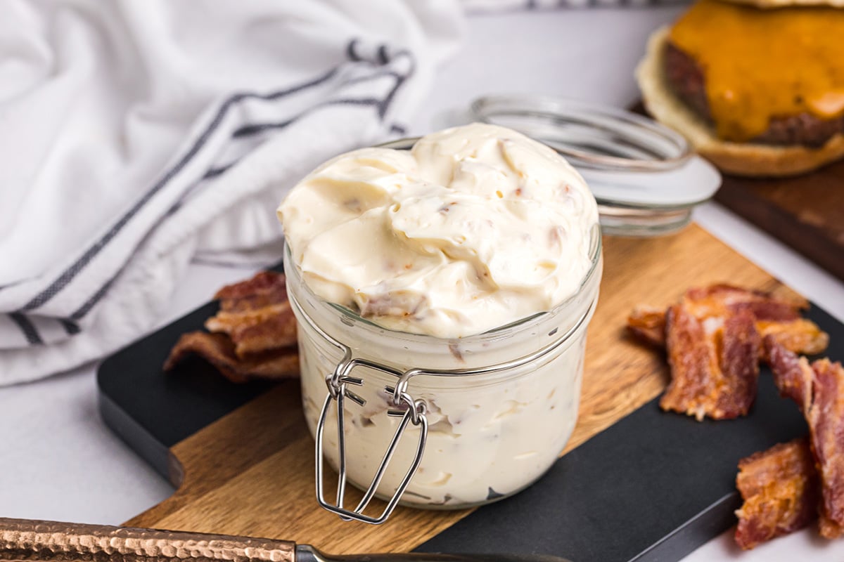 easy bacon aioli made with egg yolks lemon and bacon