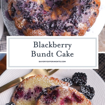 collage of blackberry cake recipe images