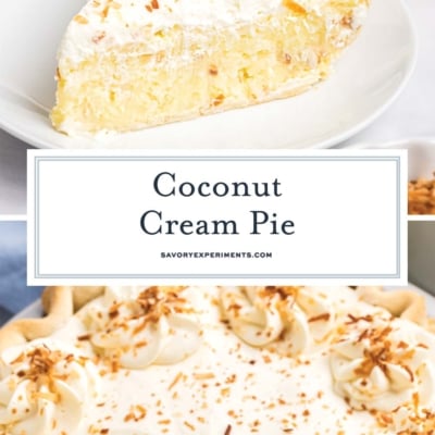 collage of coconut cream pie