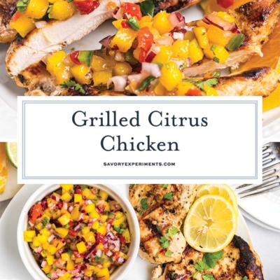 collage of grilled citrus chicken