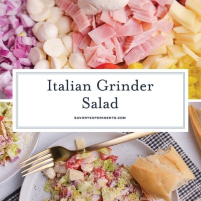 collage of italian grinder salad