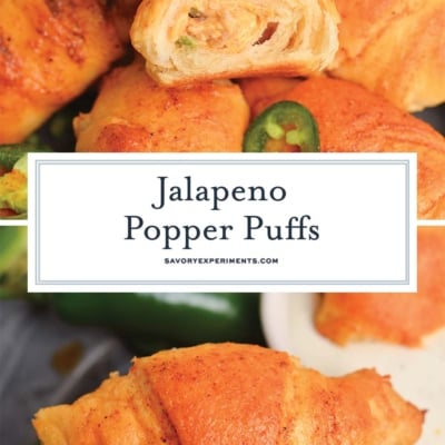 collage of jalapeno popper puffs