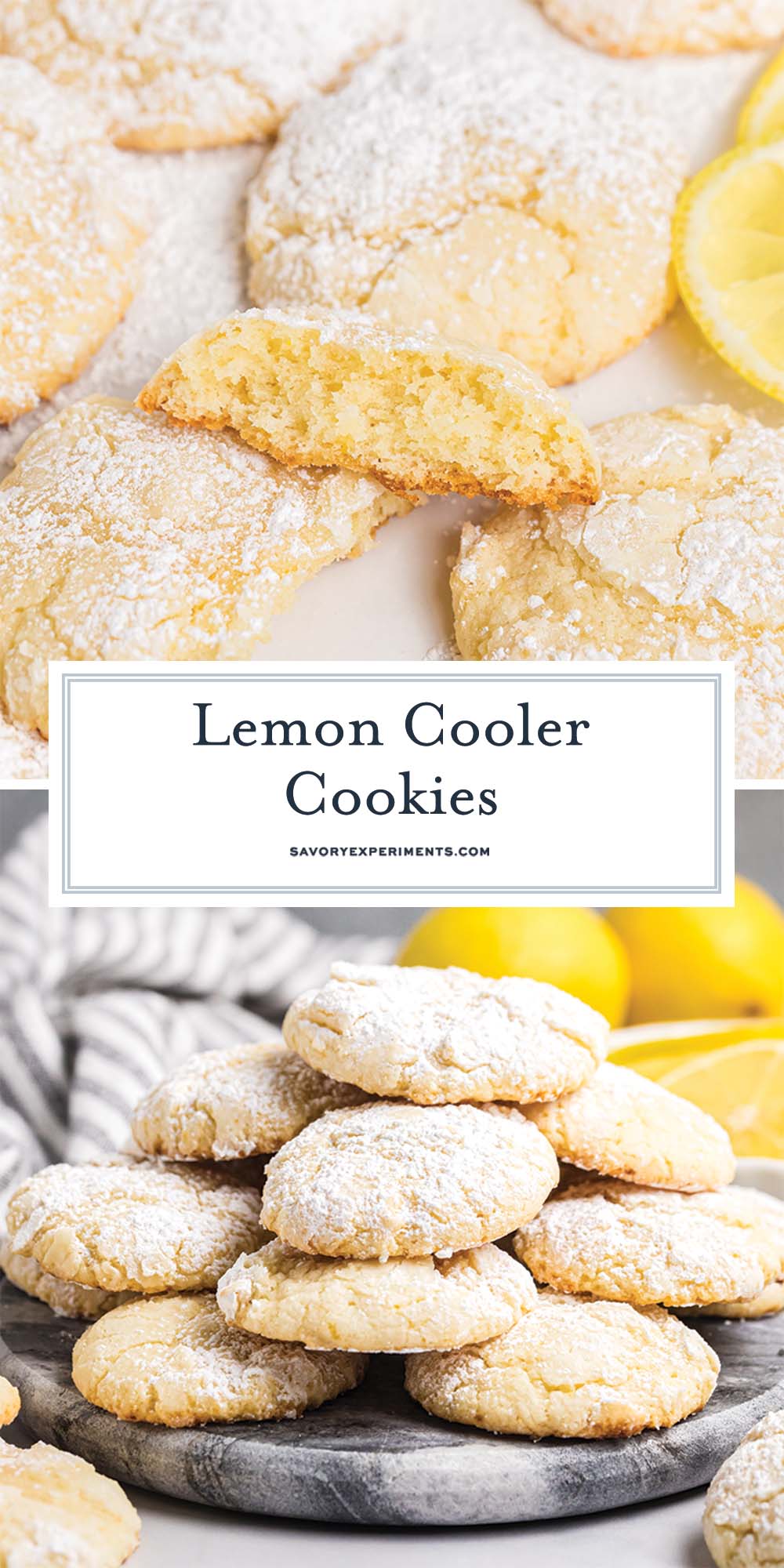 collage of lemon cooler cookies