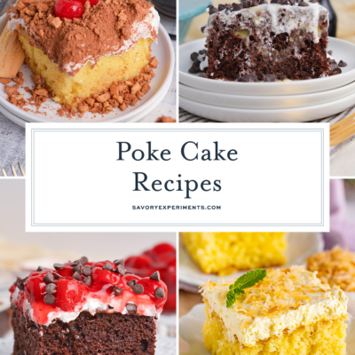 collage of poke cake recipes