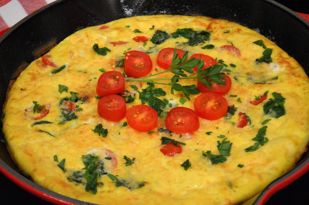 Tomato and Spinach Frittata - Savory Experiments
